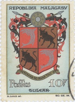 Toliara Coat-of-Arms: 10-Franc Postage Stamp