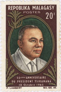 Philibert Tsiranana's 55th Birthday: 20-Franc Postage Stamp