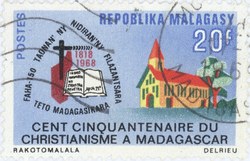 Sesquicentennial of Christianity in Madagascar: 20-Franc Postage Stamp