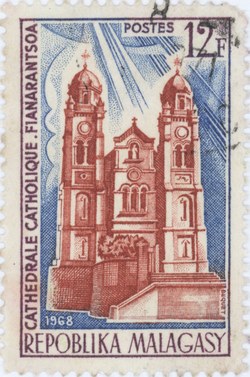 Fianarantsoa Catholic Cathedral: 12-Franc Postage Stamp
