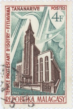 Isotry-Fitiavana Protestant Temple in Antananarivo: 4-Franc Postage Stamp