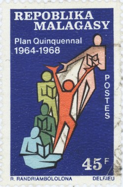 Five-Year Plan 1964-1968: 45-Franc Postage Stamp