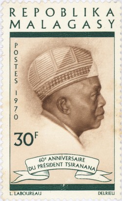 Philibert Tsiranana's 60th Birthday: 30-Franc Postage Stamp