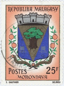 Morondava Coat-of-Arms: 25-Franc Postage Stamp