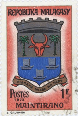 Maintirano Coat-of-Arms: 1-Franc Postage Stamp