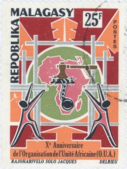 Organisation of African Unity, 10th Anniversary: 25-Franc Postage Stamp