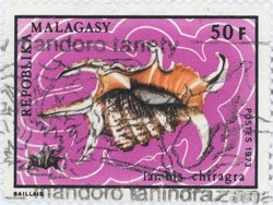 Lambis chiragra: 50-Franc Postage Stamp