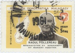 Raoul Follereau: World Leprosy Day: 5-Franc (1-Ariary) Postage Stamp