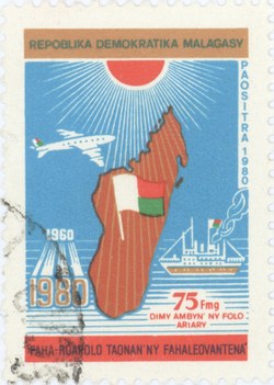 Independence, 20th Anniversary: 75-Franc (15-Ariary) Postage Stamp