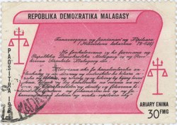 Magistrates' Oath: 30-Franc (6-Ariary) Postage Stamp