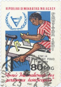 International Year of Disabled Persons: 80-Franc (16-Ariary) Postage Stamp