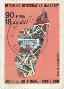 Stamp Day 1981: 90-Franc (18-Ariary) Postage Stamp