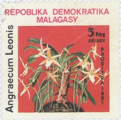 Angraecum leonis: 5-Franc (1-Ariary) Postage Stamp