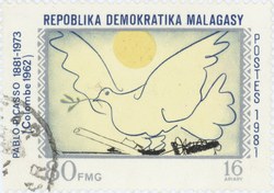 Picasso's Dove: 80-Franc (16-Ariary) Postage Stamp