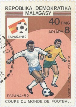 World Cup 1982: 40-Franc (8-Ariary) Postage Stamp
