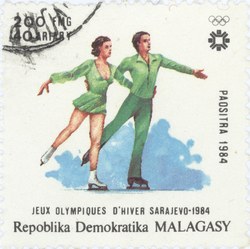 Figure Skating, Winter Olympics: 200-Franc (40-Ariary) Postage Stamp