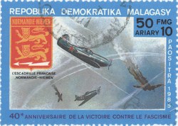 Victory over Fascism: 50-Franc (10-Ariary) Postage Stamp