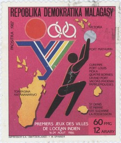 Indian Ocean Games: 60-Franc (12-Ariary) Postage Stamp