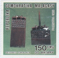 Sakalava Combs: 150-Franc (30-Ariary) Postage Stamp