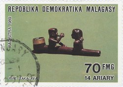 Sakalava Pipe: 70-Franc (14-Ariary) Postage Stamp