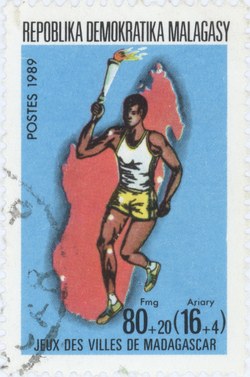 Jeux des Villes de Madagascar: 80+20-Franc (16+4-Ariary) Postage Stamp