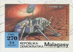 Viking-2 Lander: 270-Franc (54-Ariary) Postage Stamp