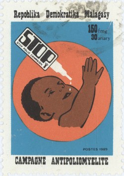 Stop Polio Campaign: 150-Franc (30-Ariary) Postage Stamp