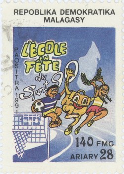 School Sports Festival: 140-Franc (28-Ariary) Postage Stamp