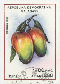 Mangoes: 1,400-Franc (280-Ariary) Postage Stamp