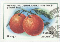Oranges: 50-Franc (10-Ariary) Postage Stamp