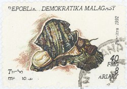 Turbo marmoratus: 40-Franc (8-Ariary) Postage Stamp