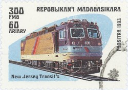 New Jersey Transit: 300-Franc (60-Ariary) Postage Stamp