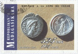 Coins of César: 525-Franc (105-Ariary) Postage Stamp