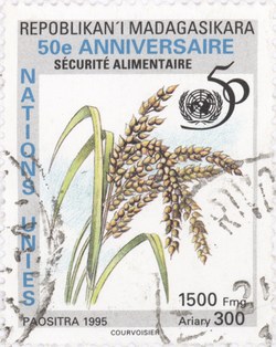 United Nations: Food Security: 1,500-Franc (300-Ariary) Postage Stamp