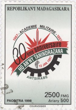 Antsirabe Military Academy, 30th Anniversary: 2,500-Franc (500-Ariary) Postage Stamp