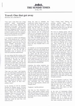 Travel: One that Got Away: Text of Article from The Sunday Times (26 May 1996)