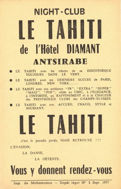 Night-club Le Tahiti de L'Hôtel Diamant: Antsirabe