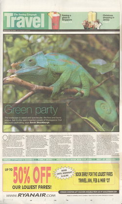 Green Party: The Sunday Telegraph Travel, December 10, 2006