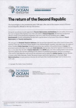 The return of the Second Republic: Article from The Indian Ocean Newsletter, Issue 1247, 11 October 2008