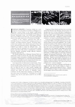 Madagascar: Illegal Logging of Rosewood in the Rainforests of North-East Madagascar: Article from TRAFFIC Bulletin vol. 22, no. 2