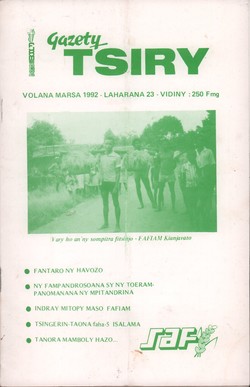 Gazety Tsiry: Volana Marsa 1992: Laharana 23