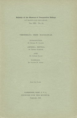 Bulletin of the Museum of Comparative Zoology at Harvard College: Vol. LXI; No. 14: Vertebrata from Madagascar