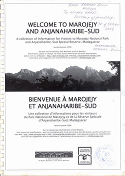 Welcome to Marojejy and Anjanaharibe-Sud / Bienvenue à Marojejy et Anjanaharibe-Sud: A collection of information for Visitors to Marojejy National Park and Anjanaharibe-Sud Special Reserve, Madagascar / Une collection d'informations pour les visiteurs du Parc National de Marojejy et de la Réserve Spéciale d'Anjanaharibe-Sud, Madagascar