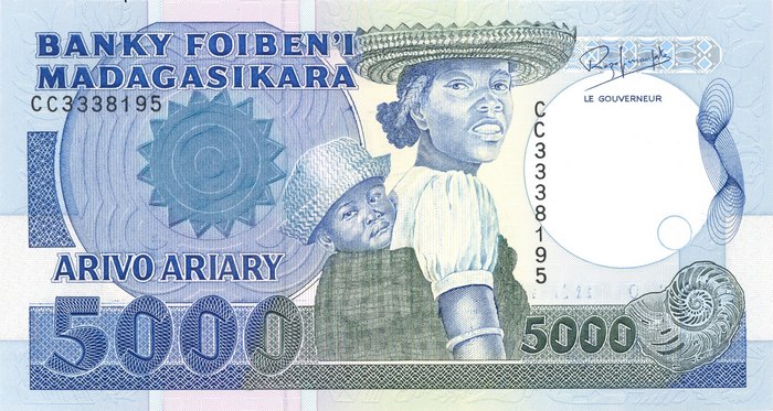 Arivo Ariary 5000 Francs Madagascar Library