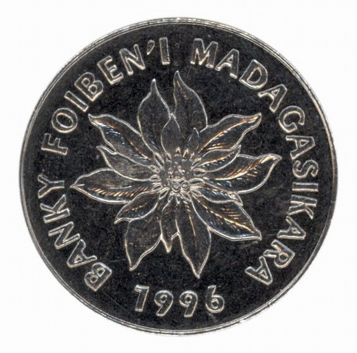 5 Malagasy Franc Coin 1 Ariary Madagascar Library