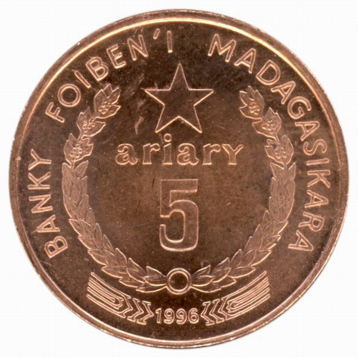 5 Ariary Coin 25 Malagasy Francs Madagascar Library 5-ariary-coin-25-malagasy-francs-madagascar-library
