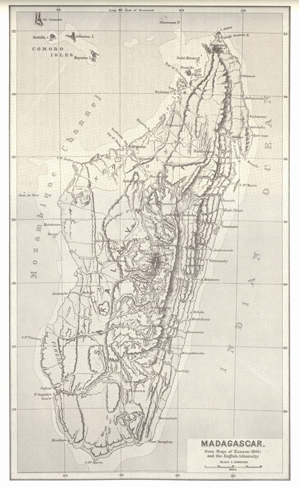 map of madagascar and surrounding islands. Book, Map, Fold-Out Map