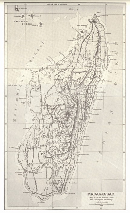 Book, Map, Fold-Out Map map of madagascar and surrounding islands. Book, Map, Fold-Out Map